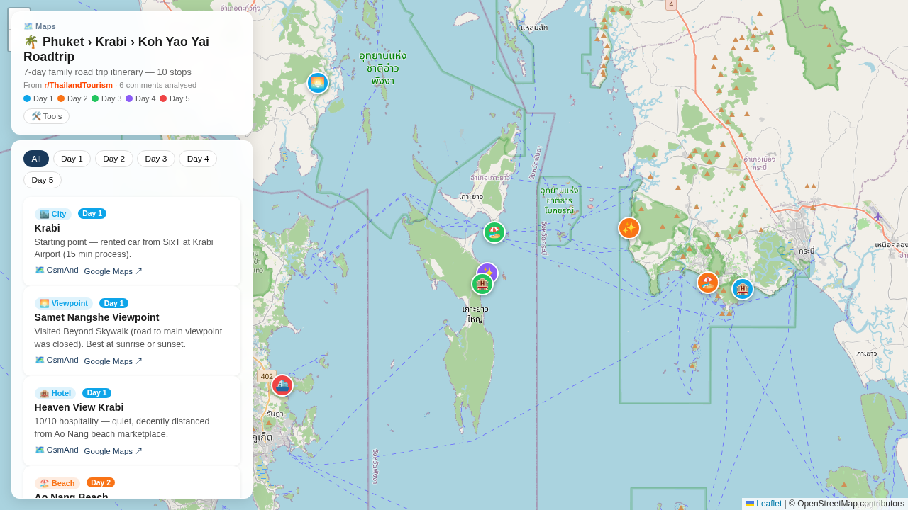 Roadtrip : Phuket > Krabi > Koh Yao Yai > Phuket